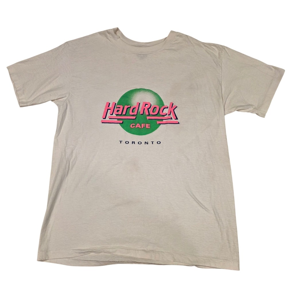 Vintage 80s Hard Rock Cafe Toronto T Shirt Mens XL Single Stitch Hanes Beefy-T